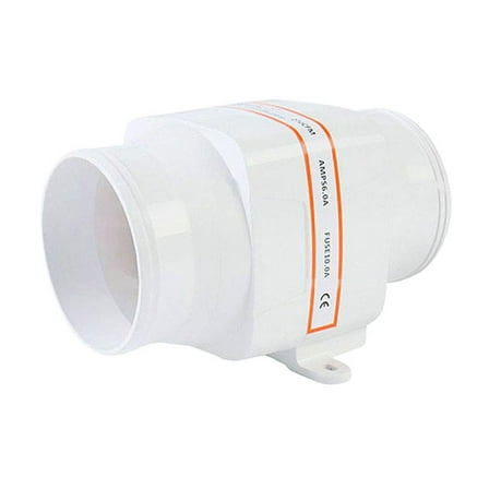 4 Inch 270 CFM Silent Inline Blower, 12V Quiet Air-Flow Turbo Fan For Air Circulation In Ducting, Vents, Grow Tents (White)