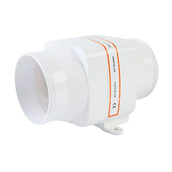 4 Inch 270 CFM Silent Inline Blower, 12V Quiet Air-Flow Turbo Fan For Air Circulation In Ducting, Vents, Grow Tents (White)