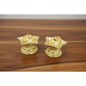 Brass Set of 10 Diyas – Traditional Lamps for Diwali & Housewarming Puja