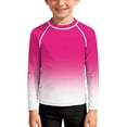 thumbnail image 2 of QIUOMBBP Crewneck Sun Protection Rashguards for Kids Long Sleeve Lightweight Swim Shirts Slim Fit Summer Tops Hot Pink 11Years, 2 of 10