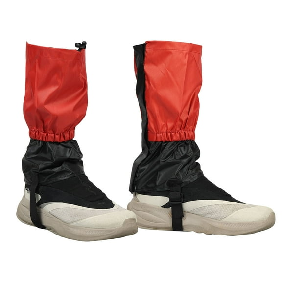 Leg Gaiters, Snow Gaiters for Hiking Waterproof Snow Boot Guards for Snowshoeing Hiking, 12" & Red