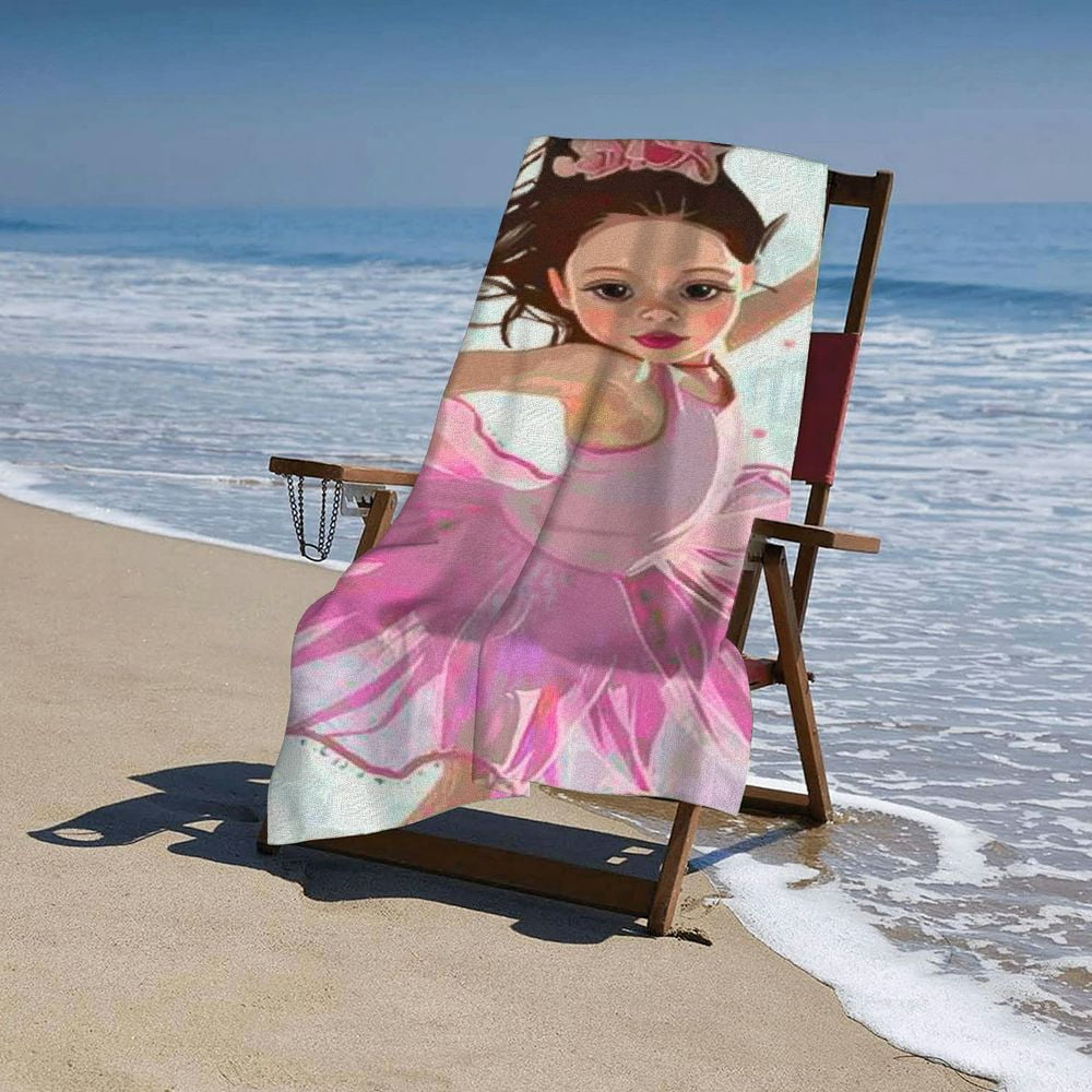 PHYHOO Little Ballerina Dancing Girl Beach Towel Highly Absorbent Microfiber Bath Towel Quick Dry Blanket 30x60in