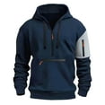 thumbnail image 5 of Zylanna Men's Hooded Sweatshirts with Pockets, Casual Half-Zip Soft & Warm Color Block Sport Hoodies Pullover for Men Navy, 5 of 7