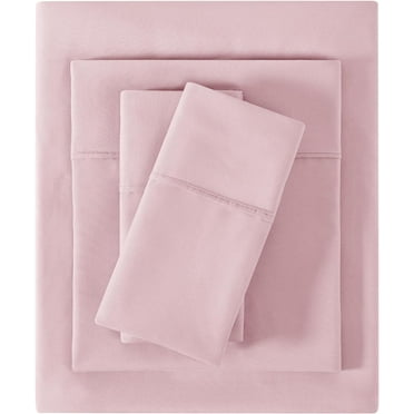 Queen Size Sheet Set - Soft Queen Bed Sheets with Straps - Microfiber Fitted Sheets with 15" Deep Pockets - 4 Pieces Sheets for Queen Size Bed - Bedding Sheets & Pillowcases, Pink