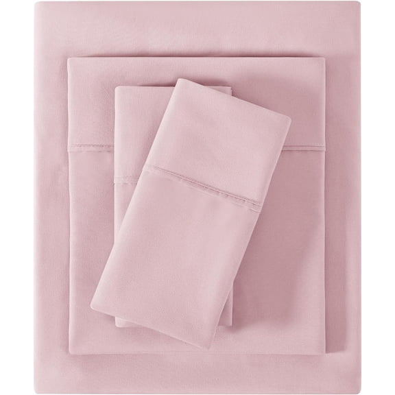 ZHIMEI-Queen Size Sheet Set - Soft Queen Bed Sheets with Straps - Microfiber Fitted Sheets with 15" Deep Pockets - 4 Pieces Sheets for Queen Size Bed - Bedding Sheets & Pillowcases, Pink