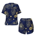 thumbnail image 5 of Lsque Vintage Golden Butterfly Women's Short-Sleeved Pajama Set - 2 Piece Soft and Lightweight Sleepwear Set-Small, 5 of 9