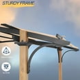 thumbnail image 6 of MeetLeisure 13'x8.5' Outdoor Patio Pergola, Steel Frame Arched Top Pergola with Canopy Shades, Built-in Bar Shelf, Brown, 6 of 9