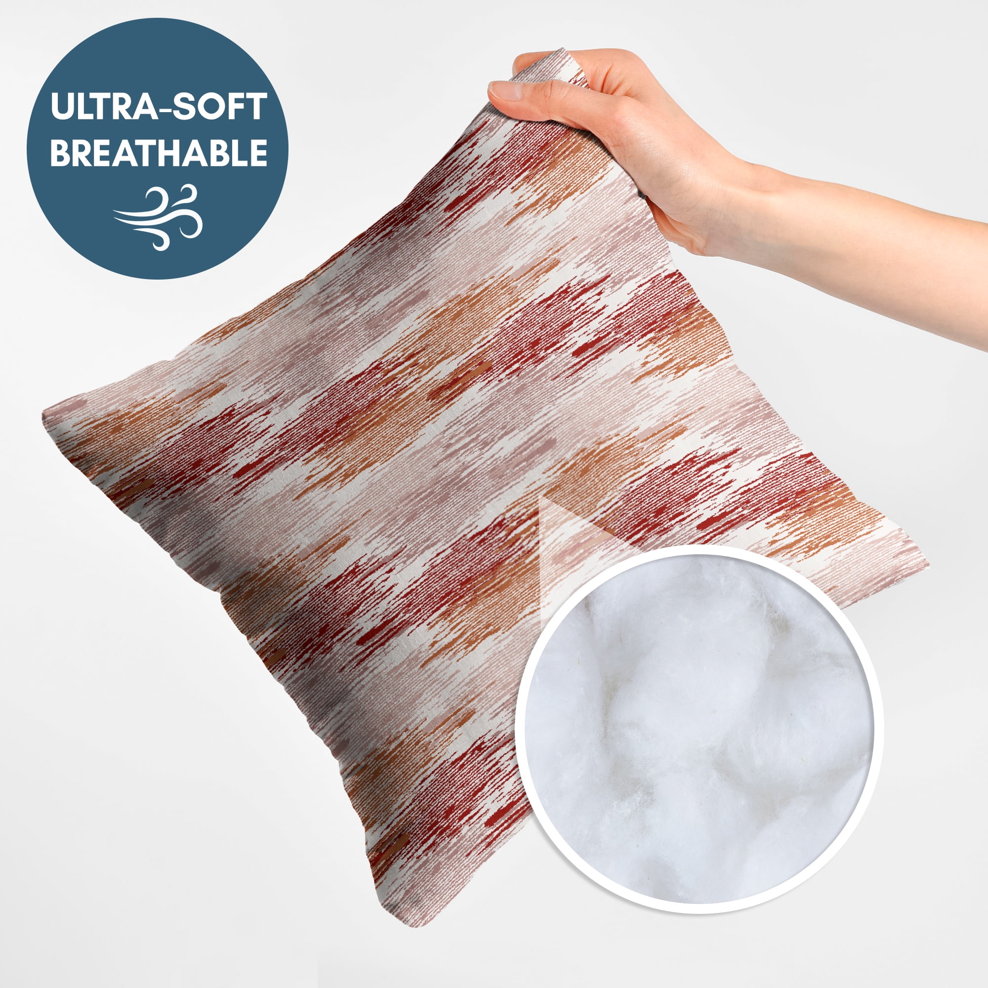 Americanflat 18"x18" Abstract Blurred Throw Pillow with Premium Polyester - Red