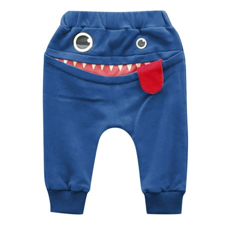 

ZHUASHUM Pants Baby Girls Harem Pants Kids Boys Tongue Trousers Cartoon Children Boys Pants