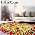 thumbnail image 2 of ODIKA 4'x6' Machine Washable Non-Slip Area Rug, North Pole Express Absorbent Bath Whimsical Santa Workshop High Traffic Rug with Pad, Yellow, 626576, 2 of 8