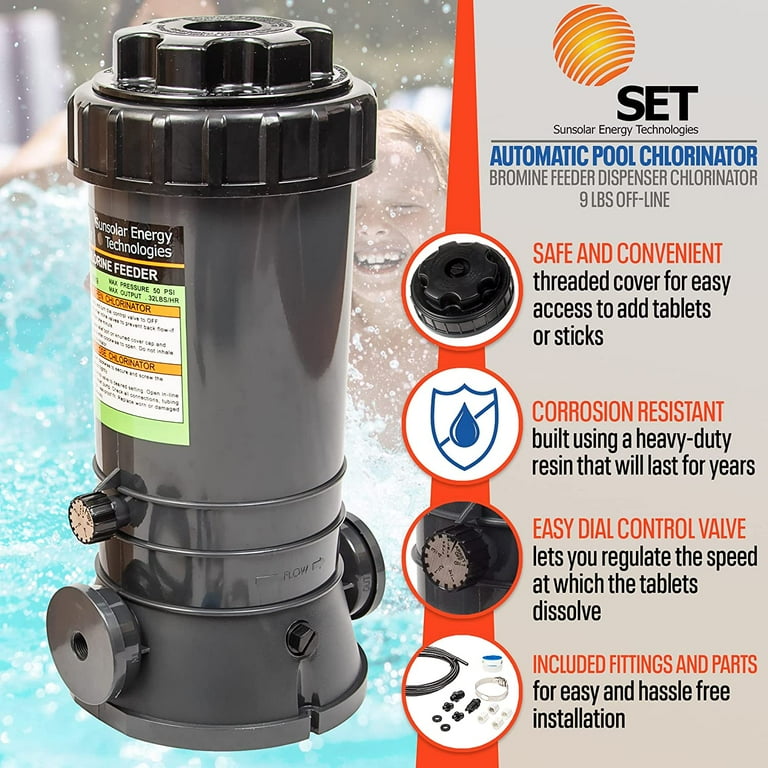 Automatic Chlorinator for Above Ground and In Ground Pools Off Line 4.2 lbs