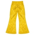 thumbnail image 4 of YONGHS Kids Boys Girls Shiny Sequins Jazz Hip Hop Dance Flare Pants Bell Bottoms Trousers Gold 3-4, 4 of 7