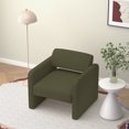 thumbnail image 2 of Green single sofa chair, upholstered comfortable chair with armrests, for dining room/bedroom/living room/reception - Green (30.9"*30.51"*30.11"), 2 of 5