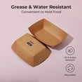 thumbnail image 6 of Fit Meal Prep 500 Pack 3 lb Paper Food Boats Heavy Duty Disposable Trays, Kraft Brown for Parties Fairs Picnics Carnivals, Holds Tacos Nachos Fries Hot Dogs Grease Resistant, 6 of 7