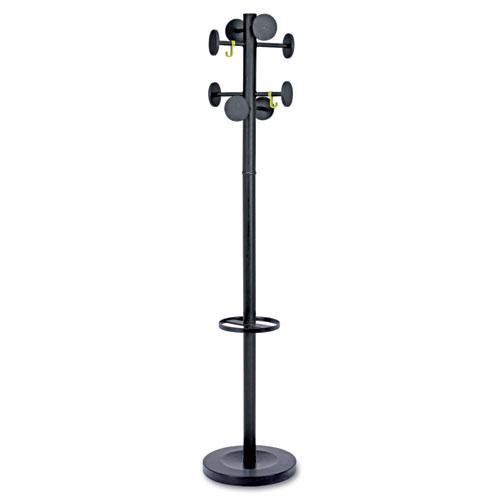 Stan3 Steel Coat Rack Stand Alone Rack Eight Knobs Powder Coat Black Walmart Com Walmart Com