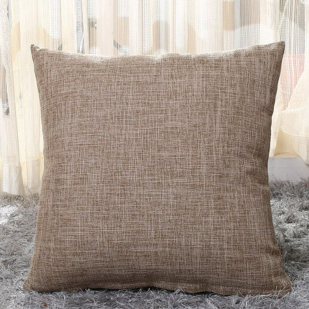 Nvzi 4 fundas de almohada de lino grueso con estampado verde, fundas de almohada coloridas que iluminan el paisaje de tu dormitorio, 17,72 x 17,72 pulgadas (caqui)