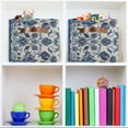 thumbnail image 7 of GZHJMY Fuzzy Blue Texture Storage Bins Foldable Canvas Fabric Storage Basket with Handles for Organizing, Large Storage Baskets for Shelves Closet Collapsible Organizer, 7 of 7