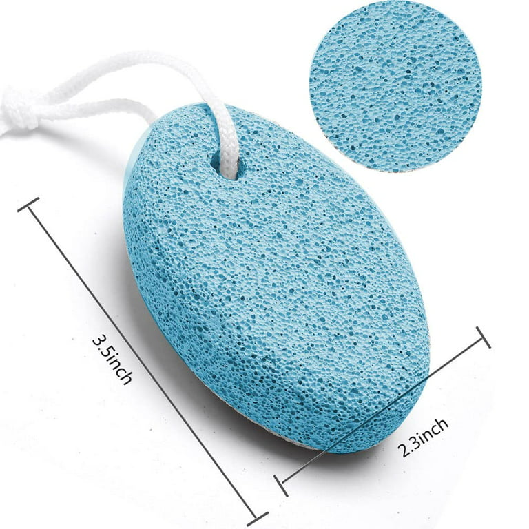 AM 8:00Pumice Stone Foot File, 2 Pack Callus Remover (coarse/fine) for Feet  with Wooden Handle, Pedicure Foot Scrubber to Remove Dead Skin, Dry