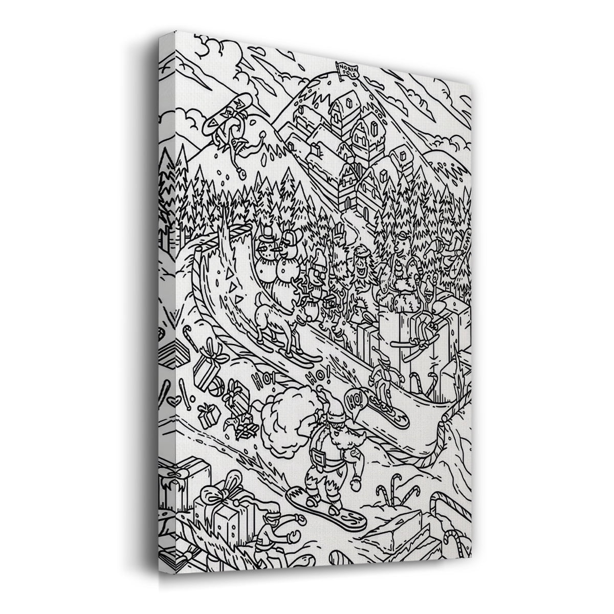 Snowboard Santa- Gallery Wrapped Canvas