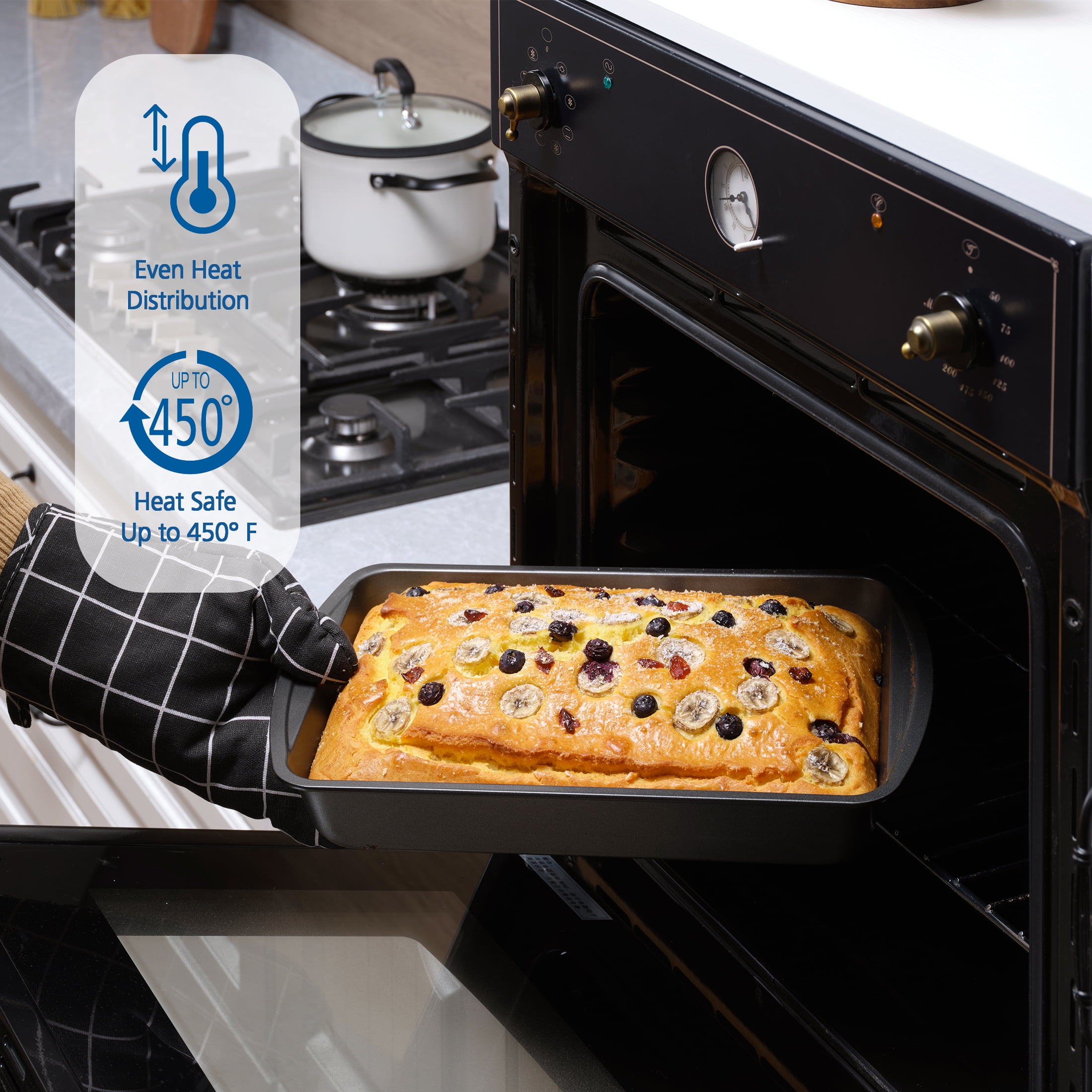Mainstays Non-Stick Long Bread Loaf Pan, 12''X5'', Gray, Carbon Steel