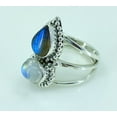 thumbnail image 3 of Rainbow Moonstone, Labradorite 925 Solid Sterling Silver Handmade Women Statement Ring size 5.5, 3 of 10