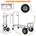 thumbnail image 3 of Qinaqin 2-in-1 Aluminum Convertible cm de Alturaand Truck Profundidadolly Collapsible Resistente Carro Móvil 770lbs/350kg Load 4 Ruedas & Sliding Frame para Oficina Anchoarehouse 118 x 50, 3 of 6