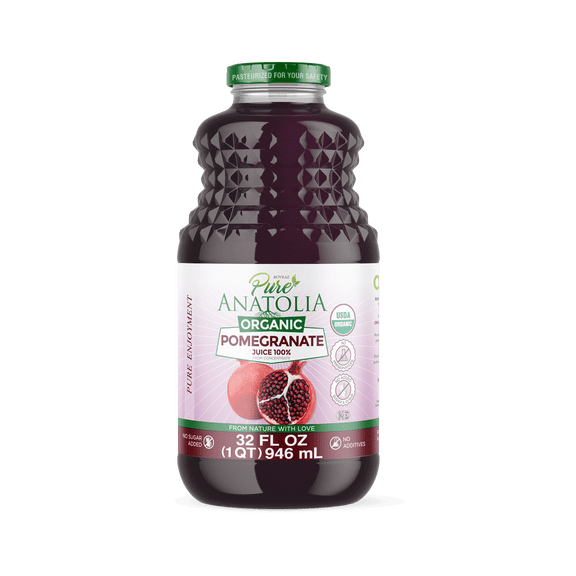 Pure Anatolia Organic Pomegranate Juice, 32 Fl Oz Glass Bottle