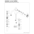 thumbnail image 6 of Kingston Brass KS3542RNX Ostro One-Handle 1-Hole Bathroom Faucet with Push Pop-Up Drain in Polished Brass, 6 of 7