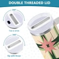 thumbnail image 3 of Yayeee 40oz Stainless Steel Tumbler with Straw and Handle Double-Wall Insulated Travel Water Bottle, Retro Green Stars, 3 of 8