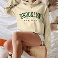 thumbnail image 2 of Beige Sweatshirt for Women Long Sleeve New York Letter Printed Hoodie Hoodie Hoodie, 2 of 5