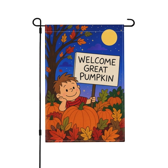 Garden Flag 12x18 Inch Fall Pumpkin Design Wall Decor Outdoor Use