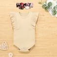thumbnail image 3 of Dooleck Baby Girl Clothes Infant Ribbed Ruffle Bodysuit Floral Shorts Outfit Set, 3 of 8
