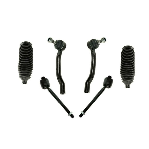 Front Outer & Inner Tie Rod Ends Passenger Driver Side w/ Steering Gear Bellows 6 Pieces Kit Fits select: 2003-2008 HONDA PILOT, 2001-2006 ACURA MDX