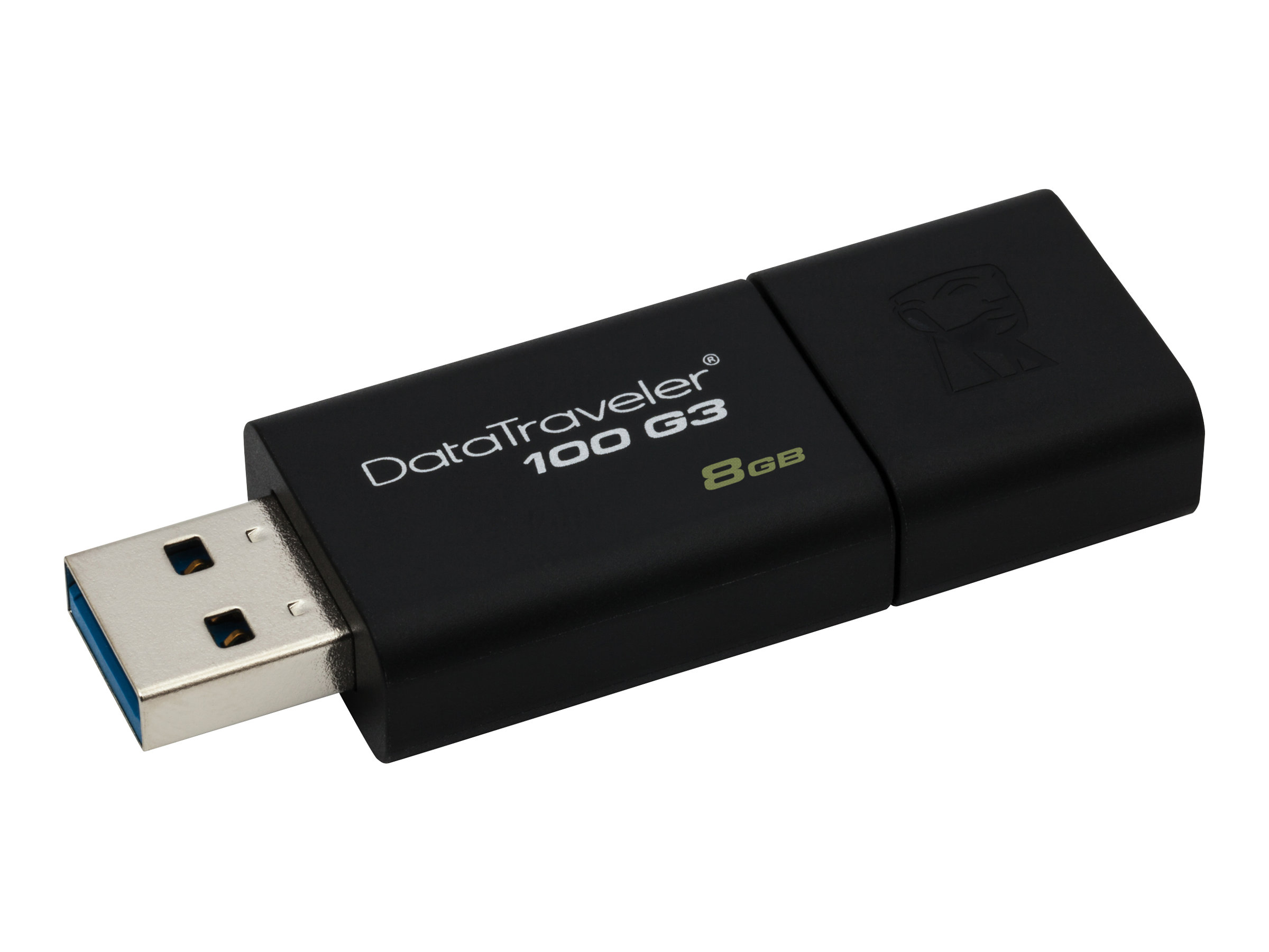 Kingston DataTraveler 100 G3 - USB flash drive - 8 GB - USB 3.0 - black - for P/N: MLWG3ER - image 3 of 5