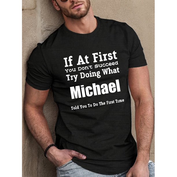 Camiseta gráfica de Michael: Camiseta informal de verano de manga corta con estampado de Michael para hombre