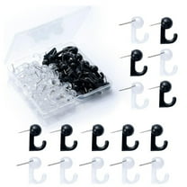120 Count Push Pins, Thumb Tacks,Suitable for Cork Board,Wall Hanging, Bulletin Board (Black and White, Large)