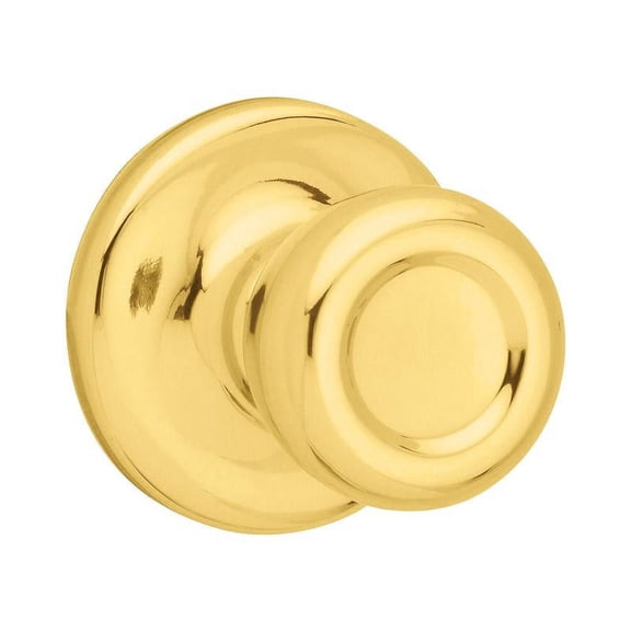 Kwikset Mobile Home Polished Brass Steel Passage Door Knob 3 Right or Left Handed