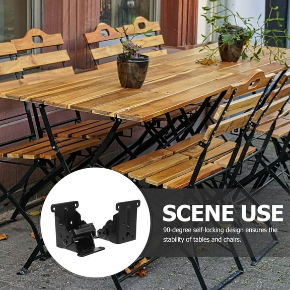 HEMOTON  2 Pcs Heavy Duty Folding Table Hinge Self-locking