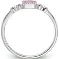 thumbnail image 2 of Sterling Silver Ss Rhodium-Plated .43Created Pink Sapphire And .02Cr. Ringsize 6 (Width 1.59) - Jbsp, 2 of 5