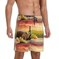 thumbnail image 2 of Gaeub Red Wine Glasses Printed Men's Short Pajama Pants, Lightweight Lounge & Sleep Bottoms Keep You Cool - Small, 2 of 9