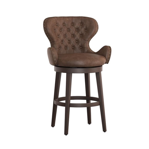 Hillsdale Mid-City 30.5" Wood Contemporary Bar Stool in Chocolate/Chestnut