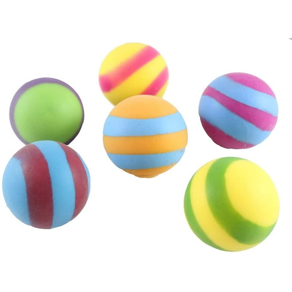 Set of 6 - 1.75" Striped Doh Filled Stress Ball - Glob Balls - Squishy Gooey Shape-able Squish Sensory Squeeze Balls (All 6 Colors)