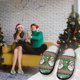 thumbnail image 5 of Pantuflas Esponjosas Muy Buen Gusto Papá Noel Suela Gruesa Antideslizantes Cómodas para Hombres Y Mujeres, 5 of 9