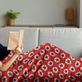 thumbnail image 3 of Prehistoric Country Soft Flannel Fleece Throw Blanket, Star Big Dots Retro American Flag Inspiration Art, Cozy Plush for Indoor and Outdoor Use, 60" x 80", Scarlet Navy Blue Cream, by Ambesonne, 3 of 5