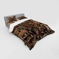 thumbnail image 2 of Ambesonne Rustic Bedding Set 4 Pcs, Medieval Cottage Scene Art, Queen, Grey Teal Brown, 2 of 2