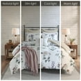 thumbnail image 6 of Noaman 7-Piece Seersucker Comforter Set with Throw Blanket, Taupe/Blush Floral Print, King/Cal King Size, 6 of 21