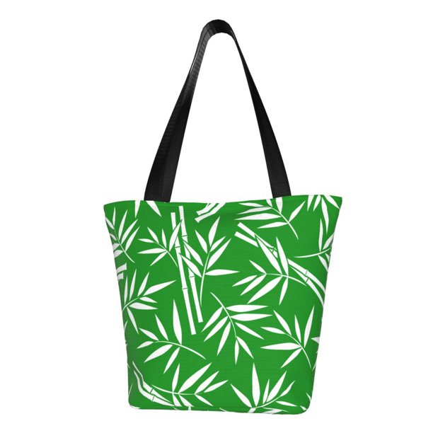 Fotbe Bamboo Bolsa de Playa con Estampado, Bolsa de Hombro, Bolsa de Mano Espaciosa, Bolsa de Viaje Ligera, Bolsa de Compras Versátil