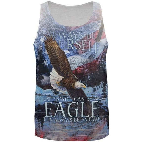 Always Be Yourself Unless American Bald Eagle All Over Mens Tank Top Multi 3X-LG