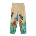 thumbnail image 5 of Balery Colorful Plants And Insects print Women's Pajama Pants,Ultra Lightweight Pjs,Lounge Pant-Medium, 5 of 9