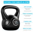 thumbnail image 4 of Yaheetech 35 lb HDPE Coated Kettlebell for Home Gym Strength Training Workouts, Black, 4 of 7